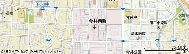 神奈川県川崎市中原区今井西町周辺の地図