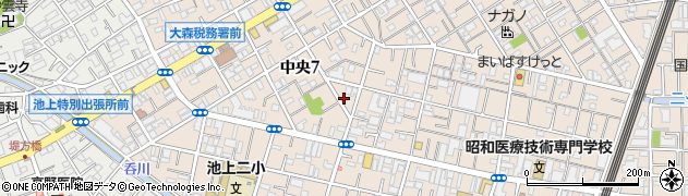 東京都大田区中央7丁目14周辺の地図
