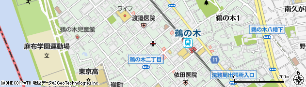 東京都大田区鵜の木周辺の地図