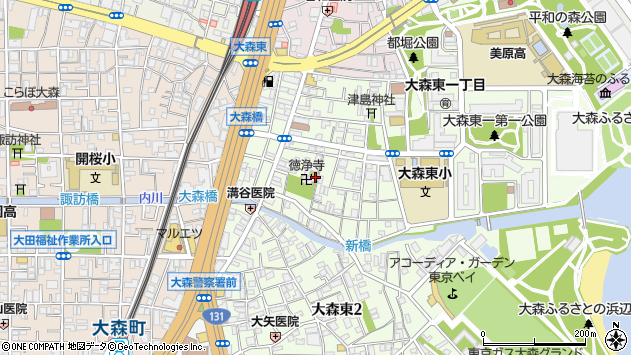 〒143-0012 東京都大田区大森東の地図
