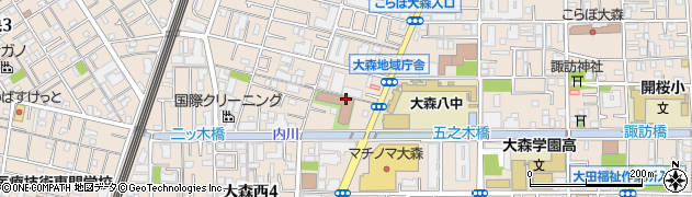 東京都大田区大森西1丁目16周辺の地図