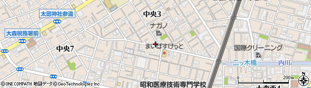東京都大田区中央3丁目16-9周辺の地図