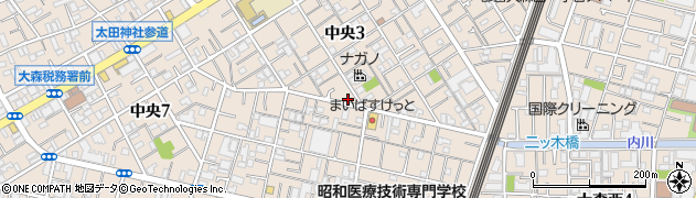 東京都大田区中央3丁目16-8周辺の地図