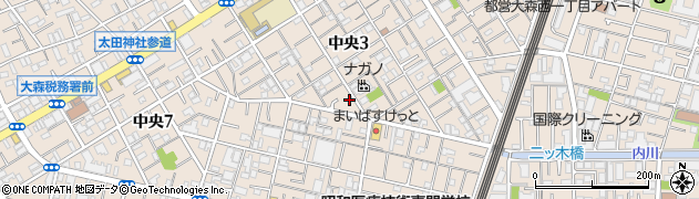 東京都大田区中央3丁目16-6周辺の地図