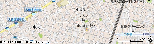 東京都大田区中央3丁目16-14周辺の地図