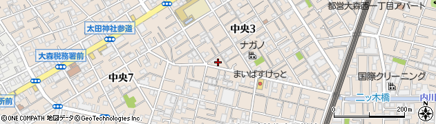 東京都大田区中央3丁目17周辺の地図