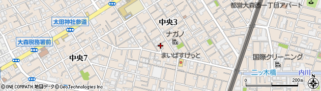 東京都大田区中央3丁目16-5周辺の地図