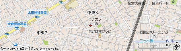 東京都大田区中央3丁目16周辺の地図