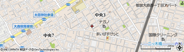 東京都大田区中央3丁目16-1周辺の地図