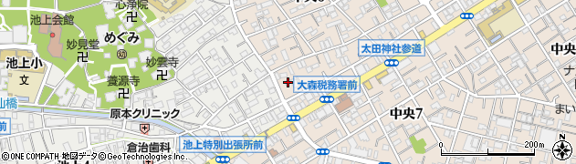 東京都大田区中央6丁目22周辺の地図