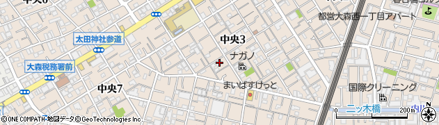東京都大田区中央3丁目16-2周辺の地図
