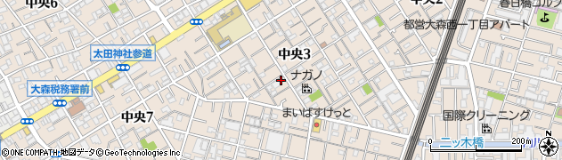 東京都大田区中央3丁目16-3周辺の地図