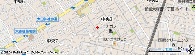 東京都大田区中央3丁目7-13周辺の地図