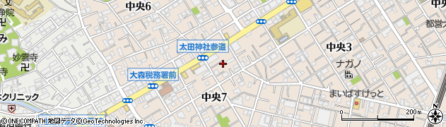 東京都大田区中央7丁目2周辺の地図