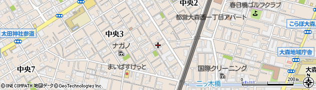 東京都大田区中央3丁目12-15周辺の地図