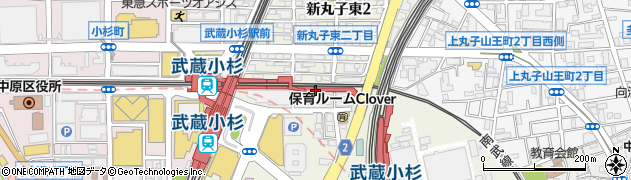 神奈川県川崎市中原区新丸子東周辺の地図