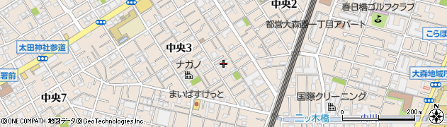 東京都大田区中央3丁目13-16周辺の地図