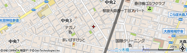 東京都大田区中央3丁目12-12周辺の地図