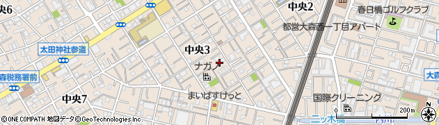 東京都大田区中央3丁目14-6周辺の地図