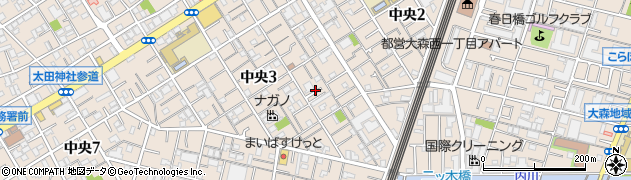東京都大田区中央3丁目13周辺の地図
