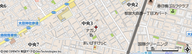 東京都大田区中央3丁目14-5周辺の地図