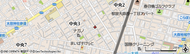 東京都大田区中央3丁目13-8周辺の地図