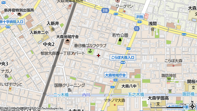 〒143-0015 東京都大田区大森西の地図