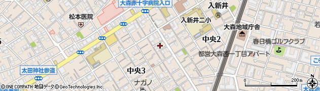 東京都大田区中央3丁目11周辺の地図