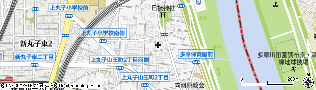神奈川県川崎市中原区上丸子山王町周辺の地図