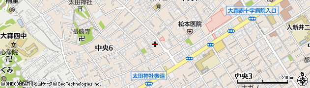 東京都大田区中央6丁目17周辺の地図