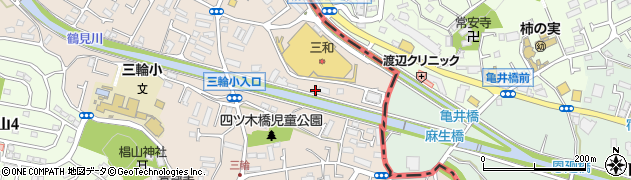 東京都町田市三輪町424周辺の地図
