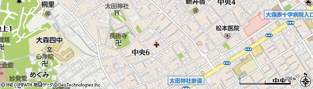 東京都大田区中央6丁目14周辺の地図