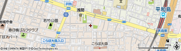東京都大田区大森西2丁目2-14周辺の地図