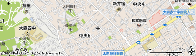 東京都大田区中央6丁目14-8周辺の地図