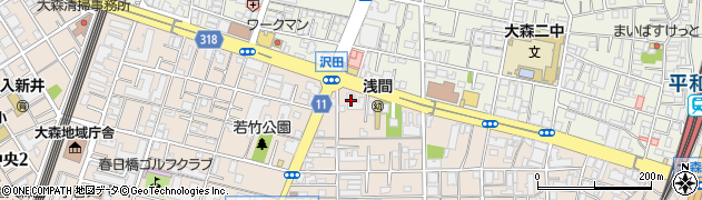 東京都大田区大森西2丁目2-1周辺の地図