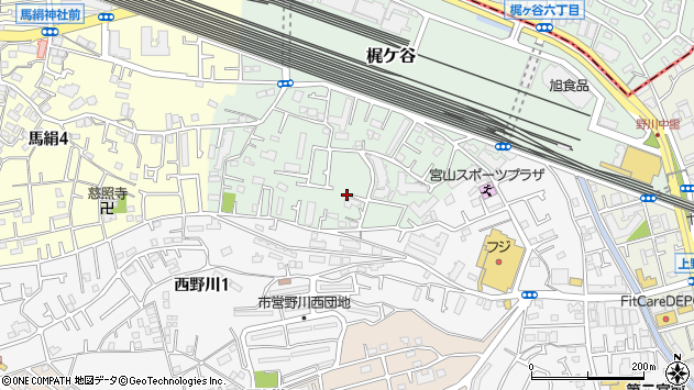 〒216-0034 神奈川県川崎市宮前区梶ケ谷の地図