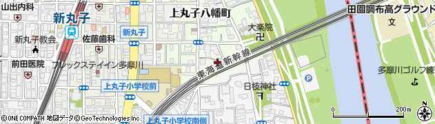 神奈川県川崎市中原区上丸子八幡町1465周辺の地図
