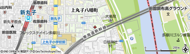 神奈川県川崎市中原区上丸子八幡町1462周辺の地図