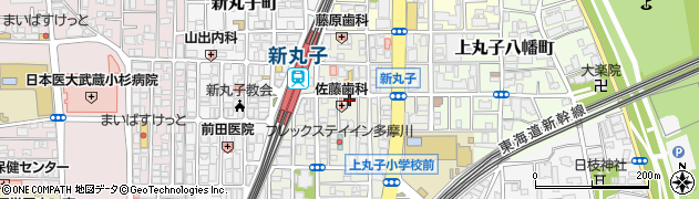 川崎信用金庫武蔵小杉支店新丸子出張所周辺の地図