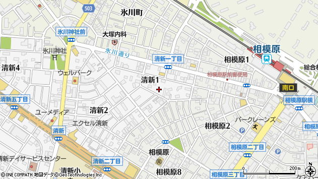 〒252-0216 神奈川県相模原市中央区清新の地図