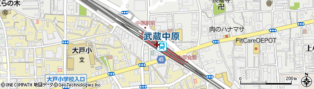 武蔵中原駅周辺の地図