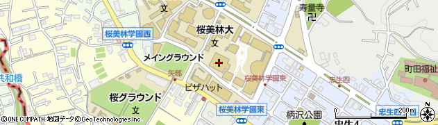 桜美林大学町田キャンパス　更賜体育館周辺の地図
