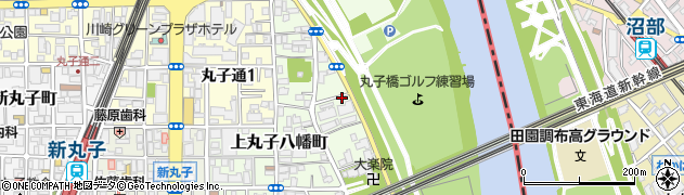 神奈川県川崎市中原区上丸子八幡町周辺の地図