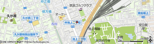 東京都大田区仲池上2丁目16周辺の地図