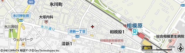 神奈川県相模原市中央区相模原1丁目周辺の地図