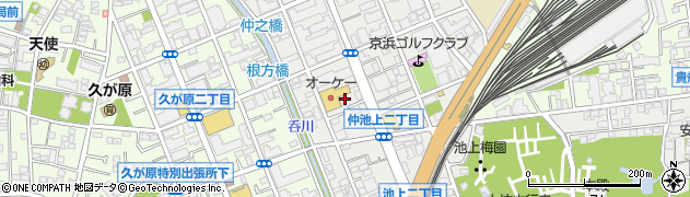 東京都大田区仲池上2丁目20周辺の地図