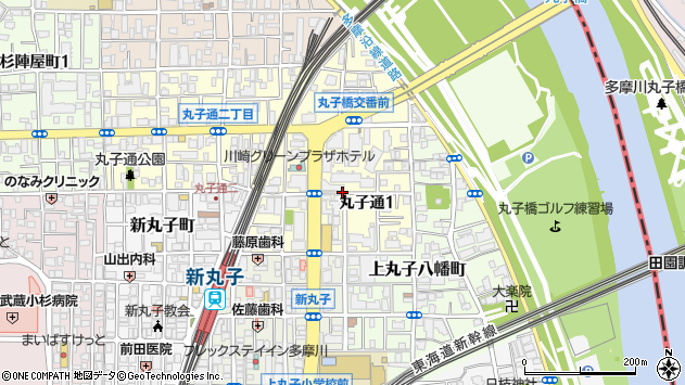 〒211-0006 神奈川県川崎市中原区丸子通の地図