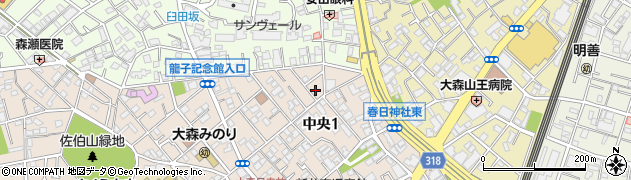 東京都大田区中央1丁目2-11周辺の地図