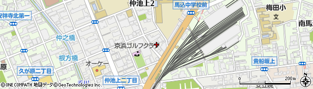 東京都大田区仲池上2丁目7周辺の地図