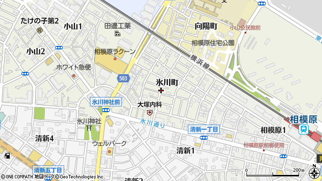 〒252-0215 神奈川県相模原市中央区氷川町の地図